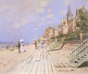 Claude Monet Beach at Trouville oil painting